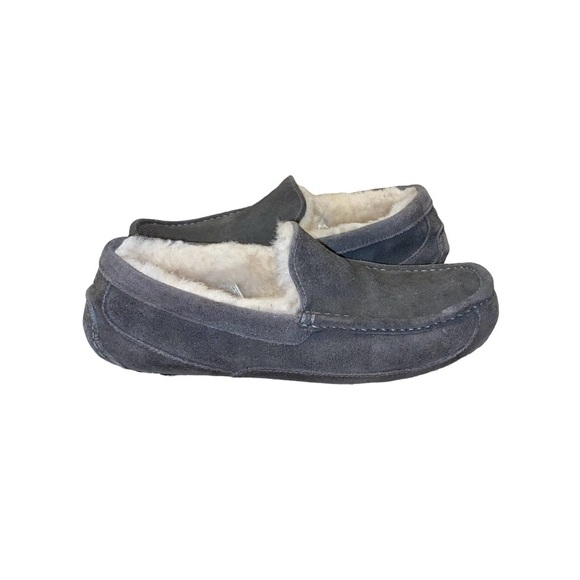 UGG Ascot Grey Suede Moccasin Slip-On Slipper Loafers - Picture 3 of 9